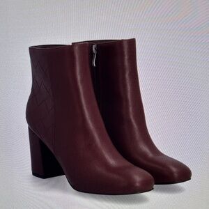 MIA Deep Red Block Heel Ankle Booties - Like New!